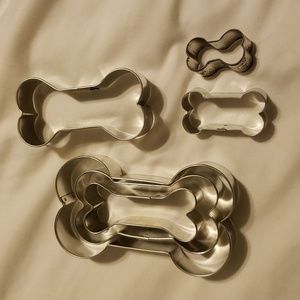 6 metal dog bone cookie cutters